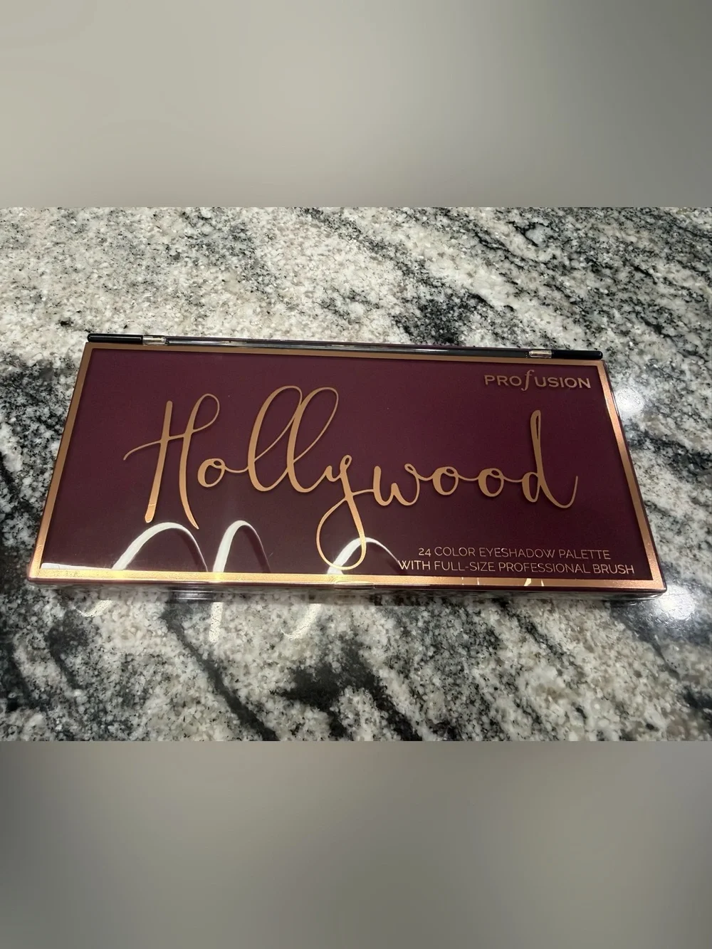 New Profusion Cosmetics Hollywood Script Wall Art in Burgundy and Rose Gold